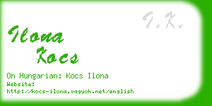 ilona kocs business card
